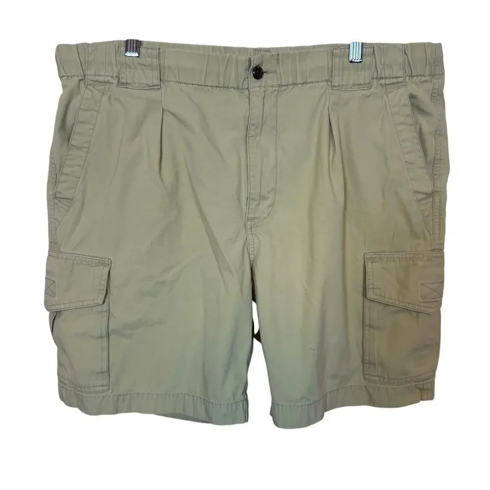 Tommy Bahama Khaki Cargo Shorts Medium VTG Y2K Drawstring Waist GUC - Picture 1 of 5